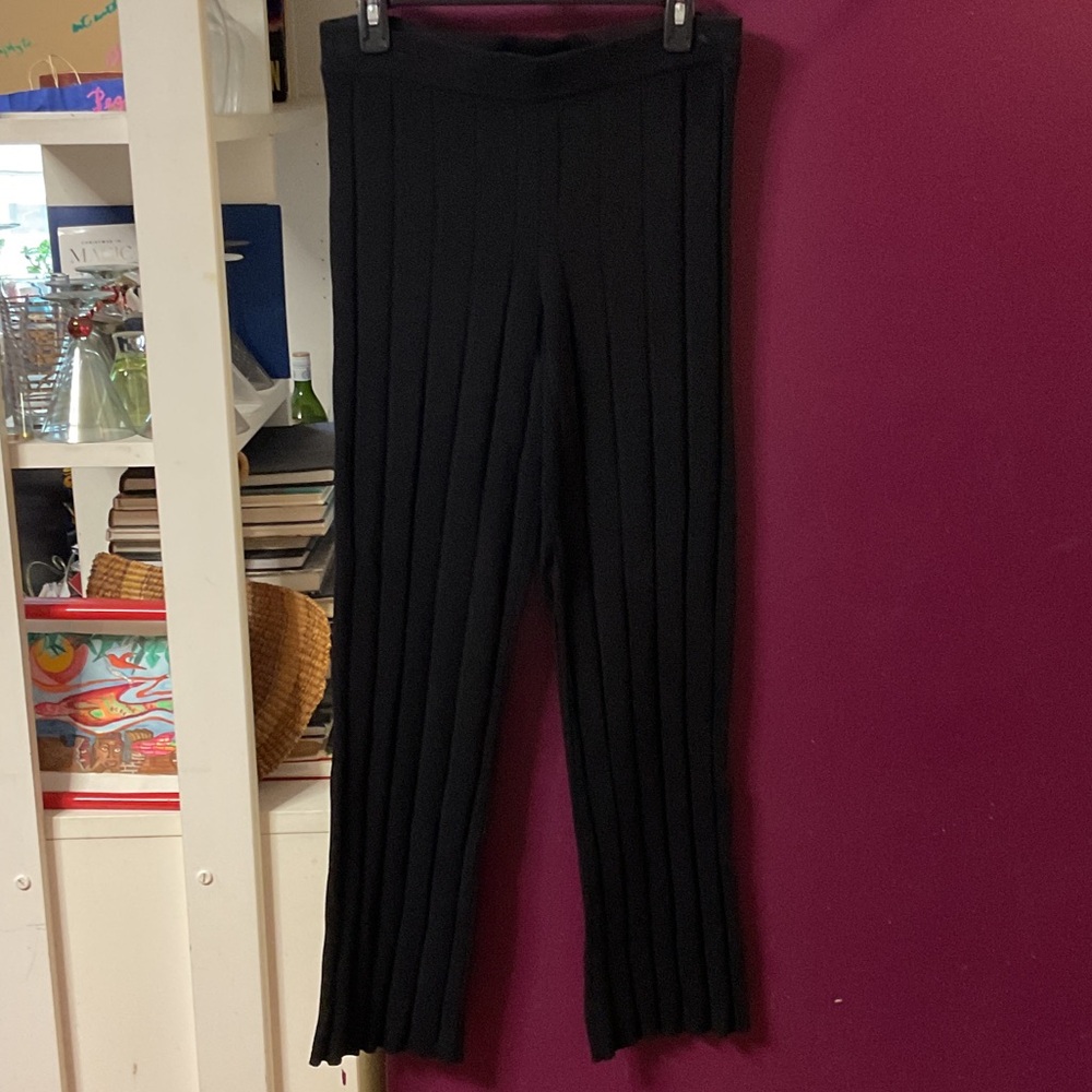 Black Ribbed Pants - Picture 2 of 3